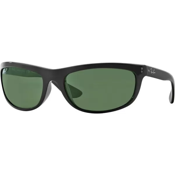 RayBan Mens Rb4089 Balorama Rectangular SunglassesBlackPolarized G15 Green