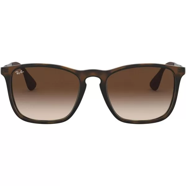 RayBan RB4187 Chris Square SunglassesRubber HavanaBrown Gradient Dark Brown