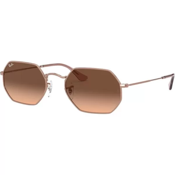 RayBan Rb3556n Octagonal Flat Lens SunglassesCopperPink Gradient Brown