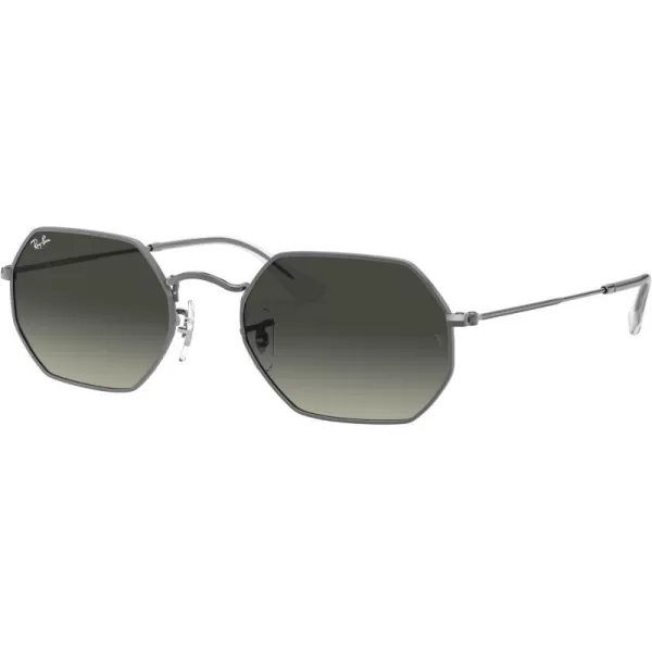 RayBan Rb3556n Octagonal Flat Lens SunglassesGunmetalLight Grey Gradient Dark Grey