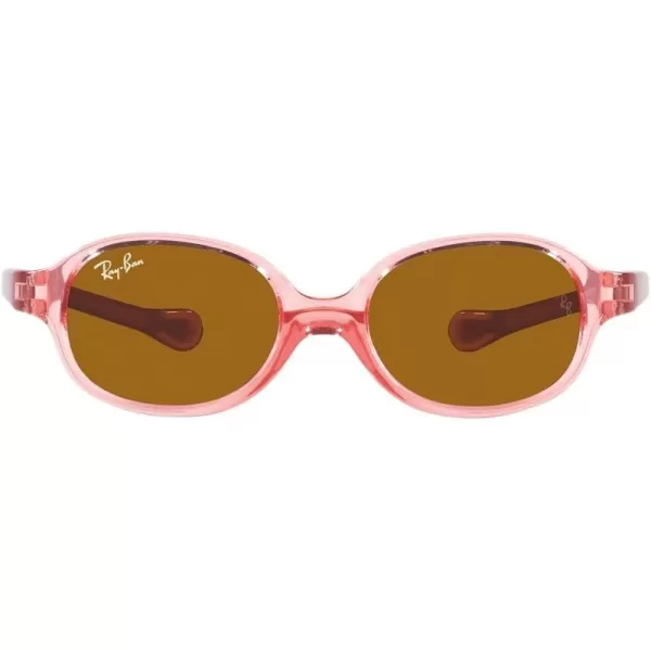 RayBan Rj9187s Oval SunglassesTransparent Light RedBrown