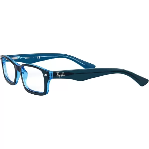 RayBan Junior RY1530 Rectangular Prescription Eyeglass Frames Blue On Blue FluorescentDemo Lens 48 mmRayBan Junior RY1530 Rectangular Prescription Eyeglass Frames Blue On Blue FluorescentDemo Lens 48 mm