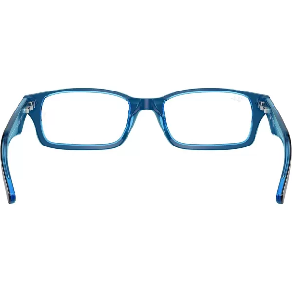 RayBan Junior RY1530 Rectangular Prescription Eyeglass Frames Blue On Blue FluorescentDemo Lens 48 mmRayBan Junior RY1530 Rectangular Prescription Eyeglass Frames Blue On Blue FluorescentDemo Lens 48 mm