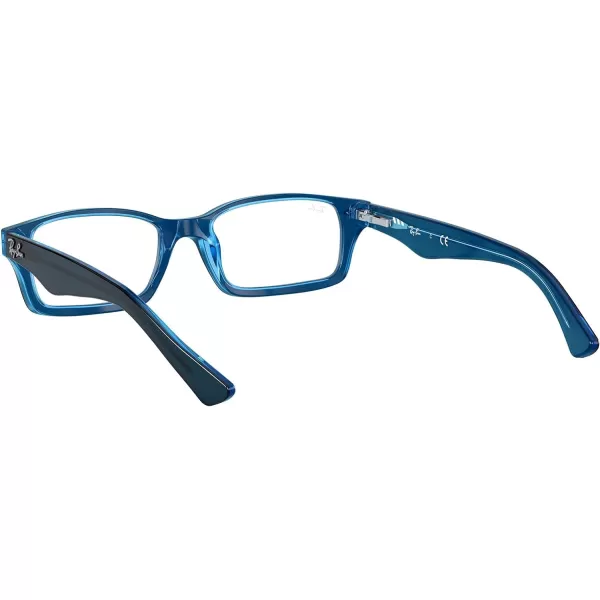 RayBan Junior RY1530 Rectangular Prescription Eyeglass Frames Blue On Blue FluorescentDemo Lens 48 mmRayBan Junior RY1530 Rectangular Prescription Eyeglass Frames Blue On Blue FluorescentDemo Lens 48 mm