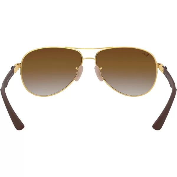 RayBan Man Sunglasses Gold Frame Light Brown Gradient Lenses 58MMGoldClear Gradient Brown