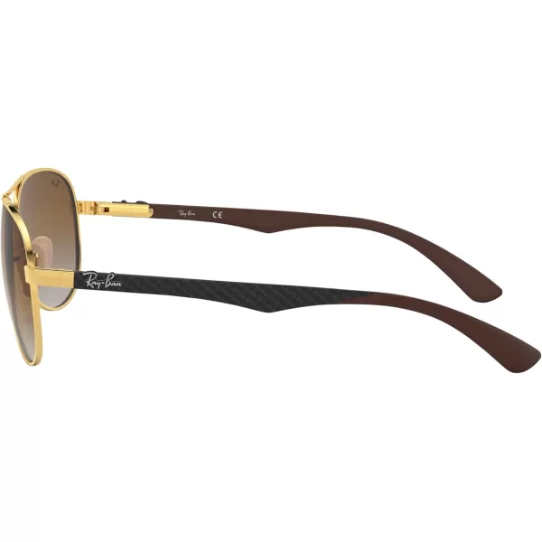 RayBan Man Sunglasses Gold Frame Light Brown Gradient Lenses 58MMGoldClear Gradient Brown