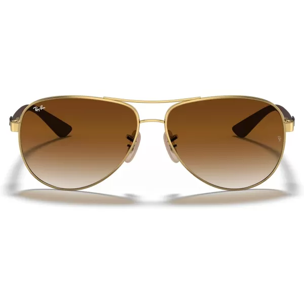 RayBan Man Sunglasses Gold Frame Light Brown Gradient Lenses 58MMGoldClear Gradient Brown