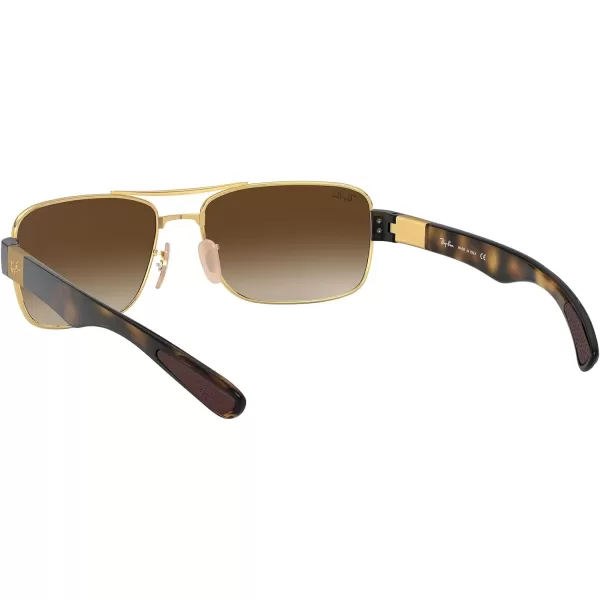 RayBan Mens Rb3522 Square SunglassesGoldBrown Gradient Dark Brown