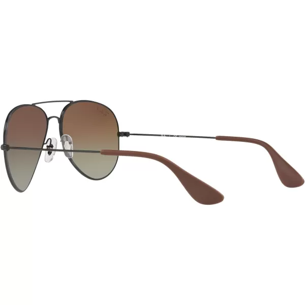 RayBan Rb3558 Aviator SunglassesBlackPolarized Light Grey Gradient Brown