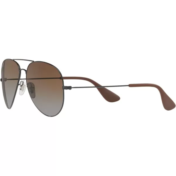 RayBan Rb3558 Aviator SunglassesBlackPolarized Light Grey Gradient Brown