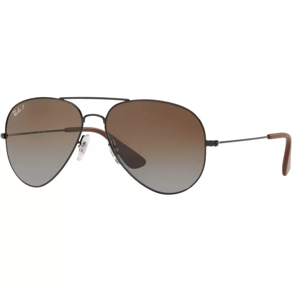 RayBan Rb3558 Aviator SunglassesBlackPolarized Light Grey Gradient Brown