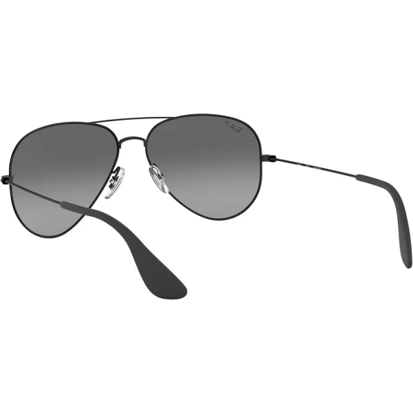 RayBan Rb3558 Aviator SunglassesBlackPolarized Light Grey Gradient Grey