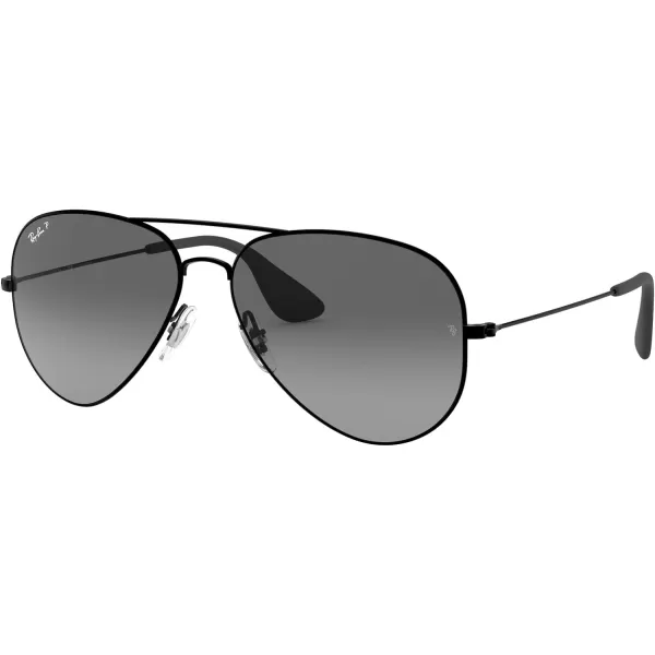 RayBan Rb3558 Aviator SunglassesBlackPolarized Light Grey Gradient Grey