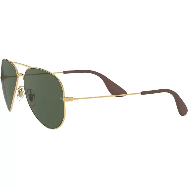 RayBan Rb3558 Aviator SunglassesGoldDark Green
