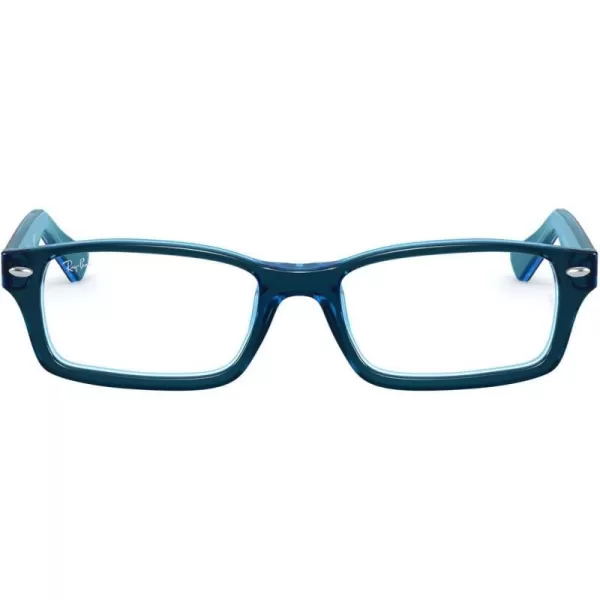 RayBan Junior RY1530 Rectangular Prescription Eyeglass Frames Blue On Blue FluorescentDemo Lens 48 mmRayBan Junior RY1530 Rectangular Prescription Eyeglass Frames Blue On Blue FluorescentDemo Lens 48 mm