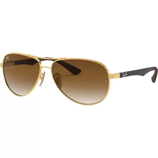 RayBan Man Sunglasses Gold Frame Light Brown Gradient Lenses 58MMGoldClear Gradient Brown