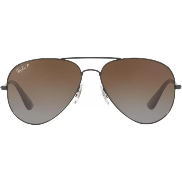 RayBan Rb3558 Aviator SunglassesBlackPolarized Light Grey Gradient Brown