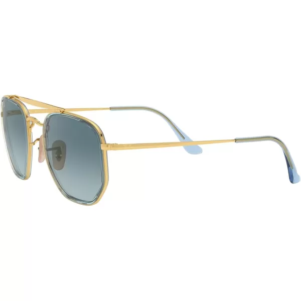 RayBan RB3648m The Marshal Ii Hexagonal SunglassesGoldBlue Gradient Grey