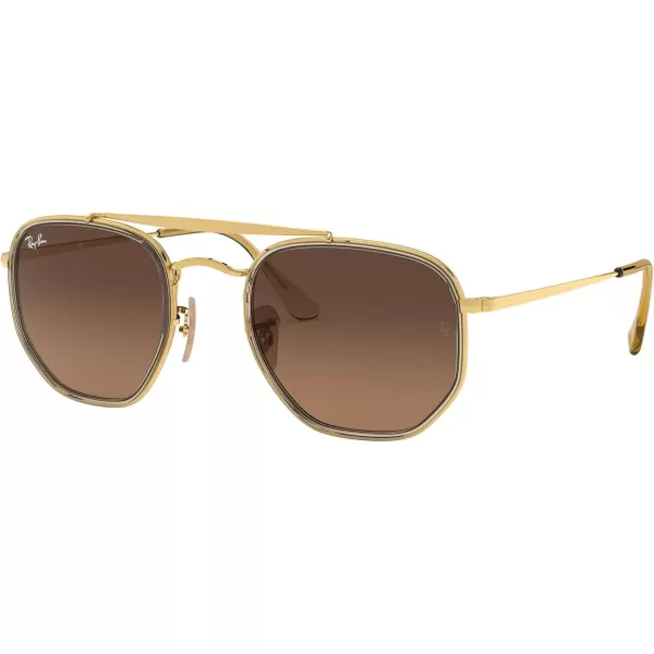 RayBan RB3648m The Marshal Ii Hexagonal SunglassesGoldLight Brown Gradient Black