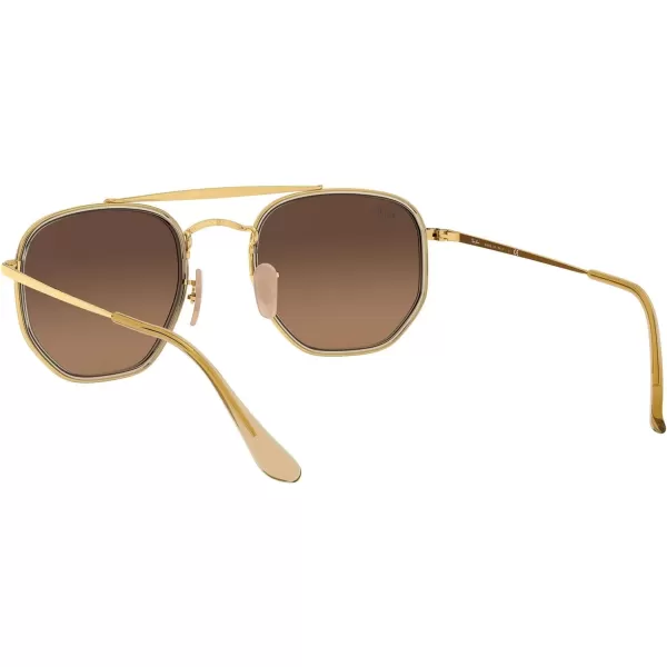 RayBan RB3648m The Marshal Ii Hexagonal SunglassesGoldLight Brown Gradient Black