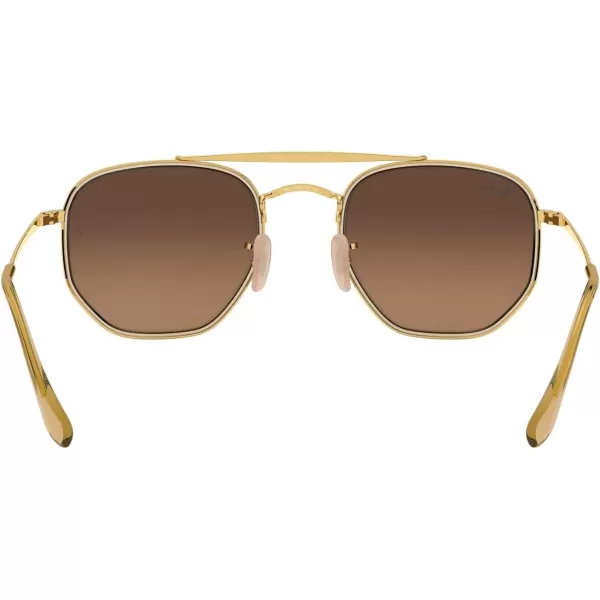 RayBan RB3648m The Marshal Ii Hexagonal SunglassesGoldLight Brown Gradient Black