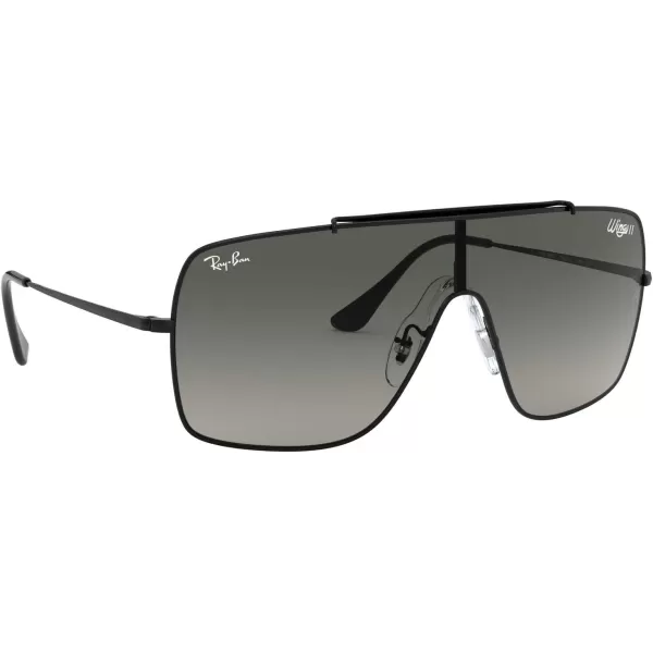 RayBan RB3697 Wings Ii Square SunglassesBlackGrey Gradient Dark Grey