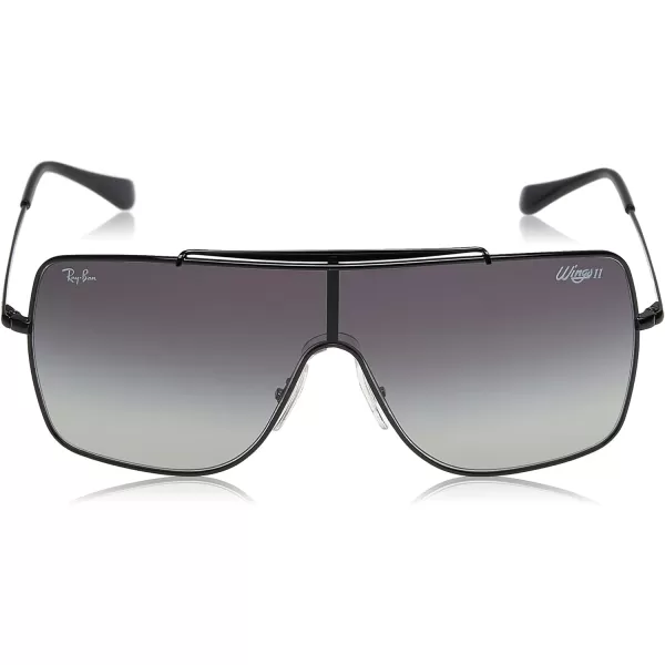 RayBan RB3697 Wings Ii Square SunglassesBlackGrey Gradient Dark Grey