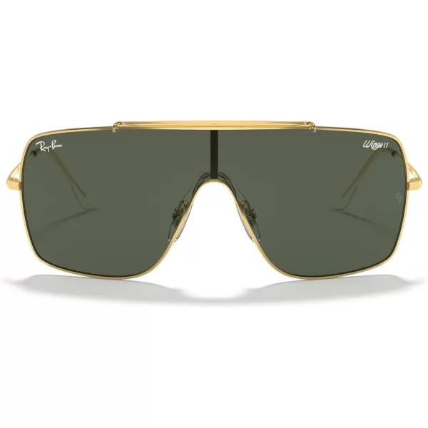 RayBan RB3697 Wings Ii Square SunglassesGoldDark Green