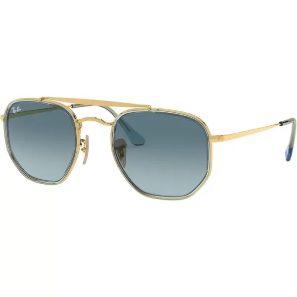 RayBan RB3648m The Marshal Ii Hexagonal SunglassesGoldBlue Gradient Grey