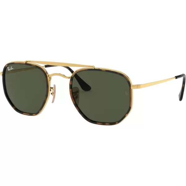 RayBan RB3648m The Marshal Ii Hexagonal SunglassesGoldG15 Green