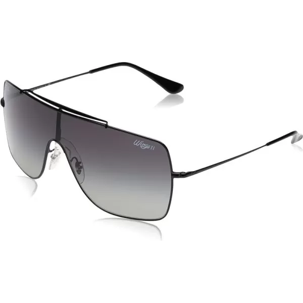 RayBan RB3697 Wings Ii Square SunglassesBlackGrey Gradient Dark Grey