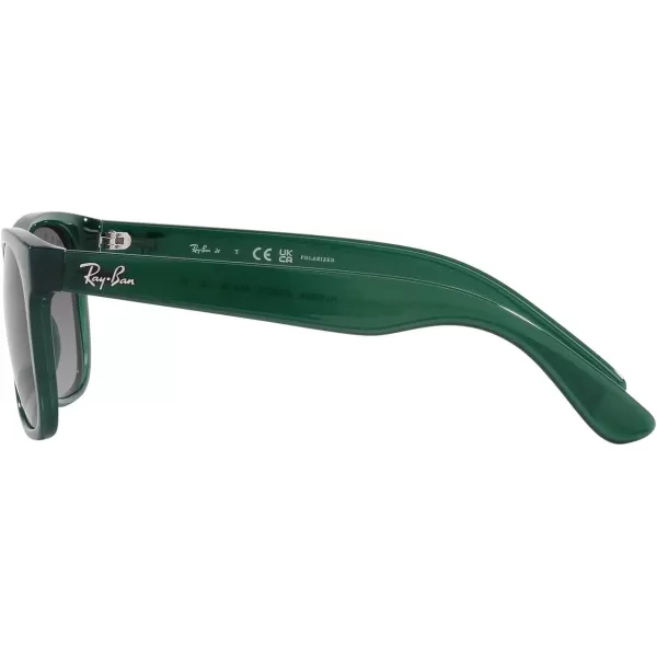 RayBan Boys Rj9069s Justin Square SunglassesOpal GreenGrey Gradient Polarized