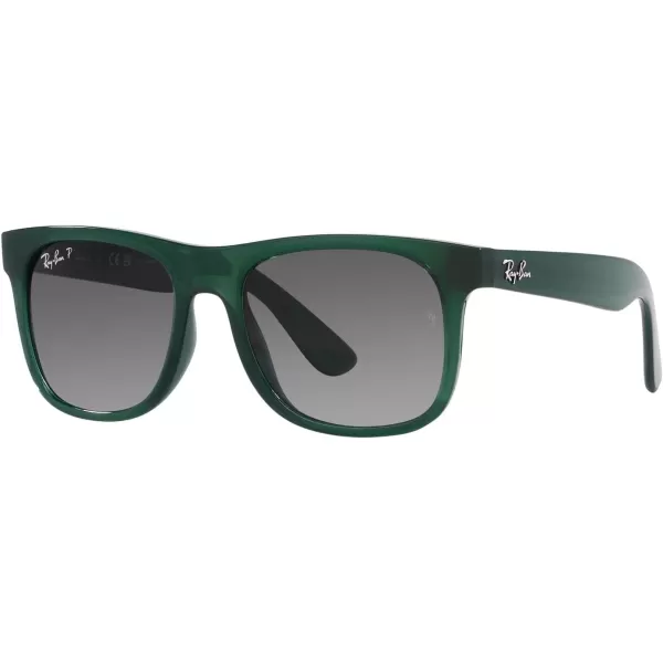 RayBan Boys Rj9069s Justin Square SunglassesOpal GreenGrey Gradient Polarized