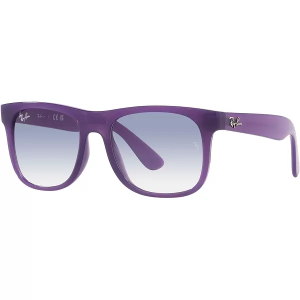 RayBan Boys Rj9069s Justin Square SunglassesOpal VioletClear Gradient Light Blue