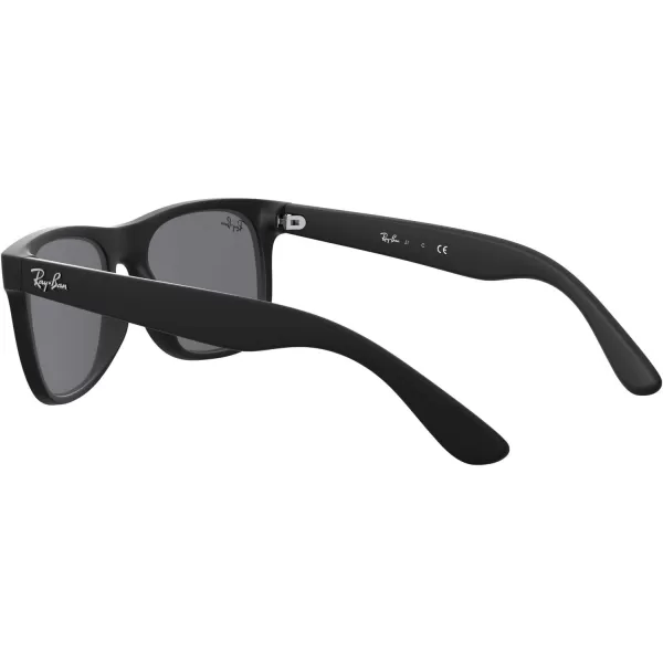 RayBan Boys Rj9069s Justin Square SunglassesRubber BlackBlue Mirrored Blue