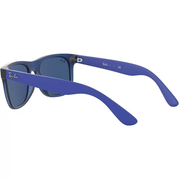 RayBan Boys Rj9069s Justin Square SunglassesRubber Transparent BlueDark Blue