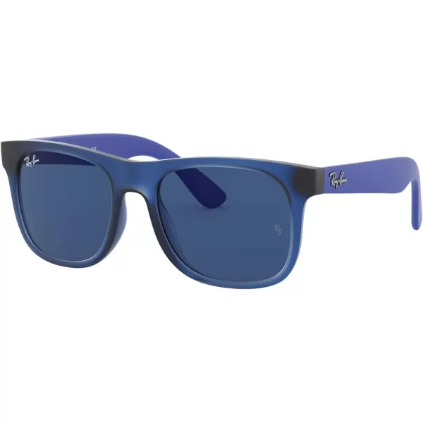 RayBan Boys Rj9069s Justin Square SunglassesRubber Transparent BlueDark Blue