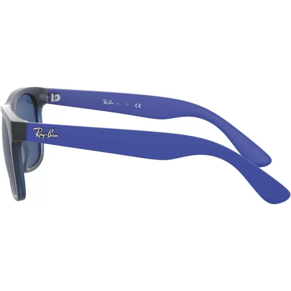 RayBan Boys Rj9069s Justin Square SunglassesRubber Transparent BlueDark Blue