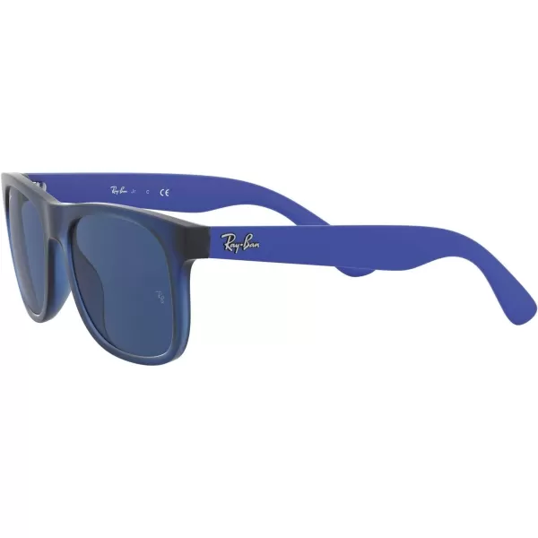 RayBan Boys Rj9069s Justin Square SunglassesRubber Transparent BlueDark Blue