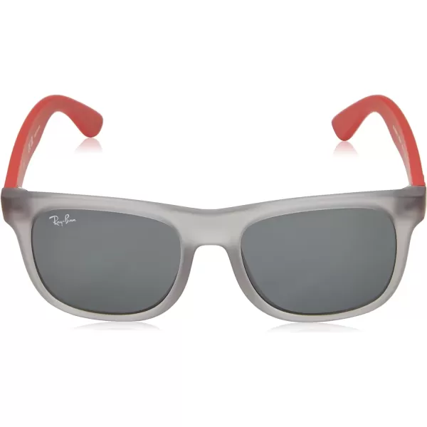 RayBan Boys Rj9069s Justin Square SunglassesRubber Transparent GreyDark Grey