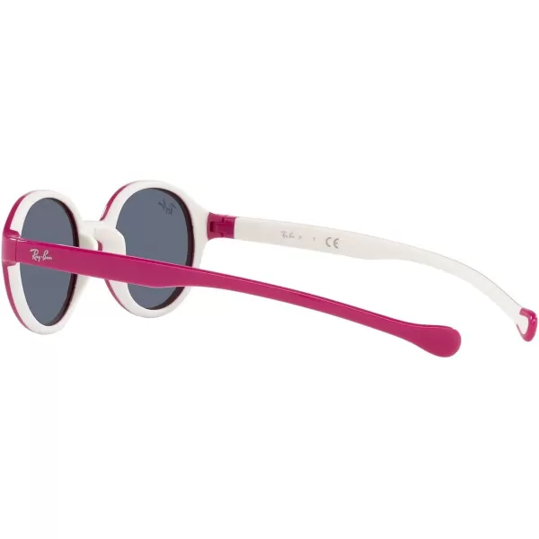 RayBan Boys Rj9075s Round SunglassesFuchsia on Rubber CreamDark Grey