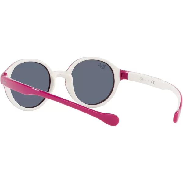 RayBan Boys Rj9075s Round SunglassesFuchsia on Rubber CreamDark Grey