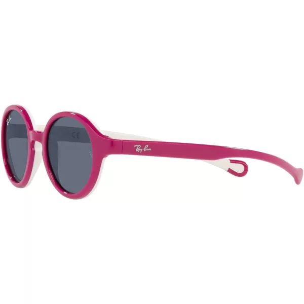 RayBan Boys Rj9075s Round SunglassesFuchsia on Rubber CreamDark Grey