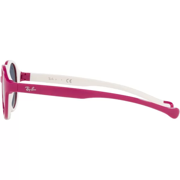 RayBan Boys Rj9075s Round SunglassesFuchsia on Rubber CreamDark Grey