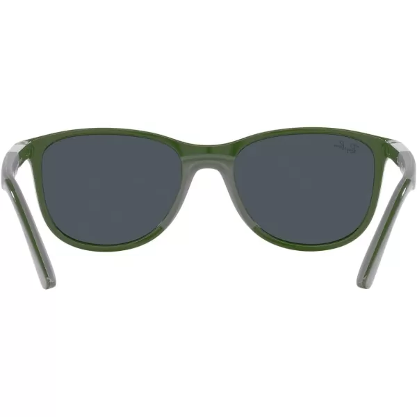 RayBan Boys Rj9077s Square SunglassesGreen on Rubber GreyGrey Mirrored Silver