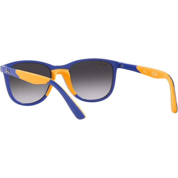 RayBan Boys Rj9077s Square SunglassesLight Blue on Rubber YellowGrey Gradient Blue