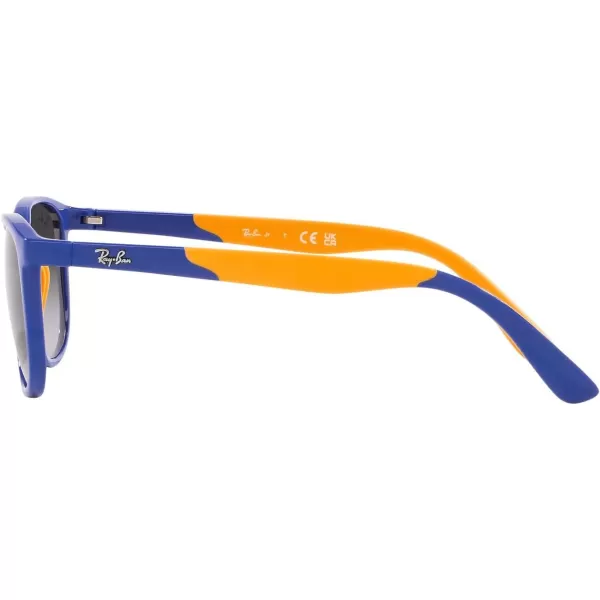 RayBan Boys Rj9077s Square SunglassesLight Blue on Rubber YellowGrey Gradient Blue