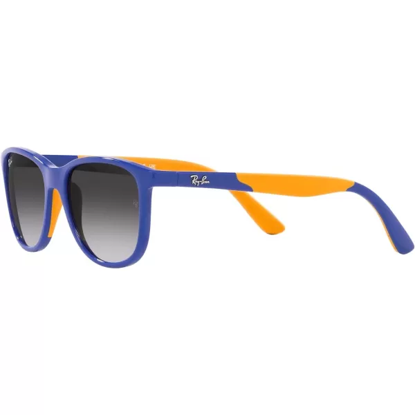 RayBan Boys Rj9077s Square SunglassesLight Blue on Rubber YellowGrey Gradient Blue