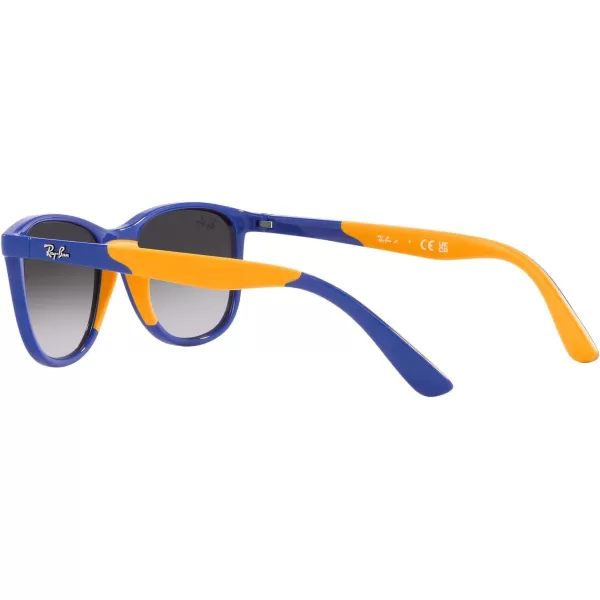 RayBan Boys Rj9077s Square SunglassesLight Blue on Rubber YellowGrey Gradient Blue