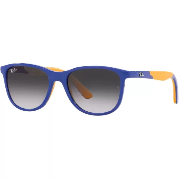 RayBan Boys Rj9077s Square SunglassesLight Blue on Rubber YellowGrey Gradient Blue